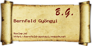 Bernfeld Gyöngyi névjegykártya