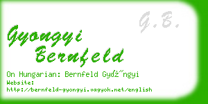 gyongyi bernfeld business card
